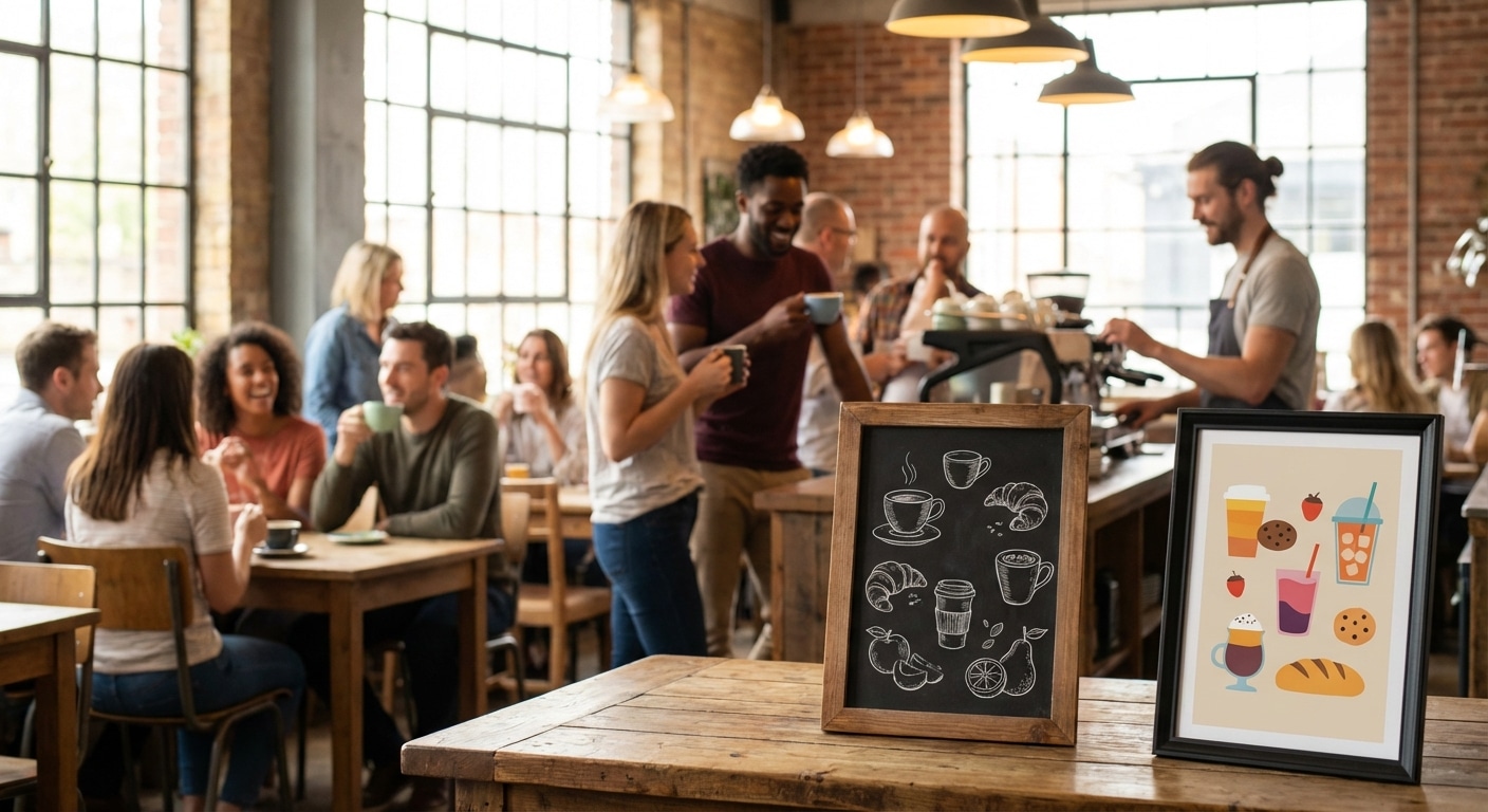 ทริคเพิ่มยอดขายคาเฟ่! ด้วยป้ายเมนูและโปสเตอร์โปรโมชั่น - cafe-menu-poster-marketing-tips