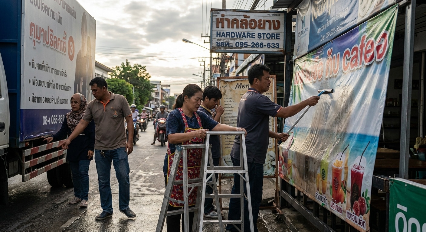 วิธีดูแลป้ายโฆษณากลางแจ้งให้อยู่ทนแดดทนฝน - care-outdoor-vinyl-signage