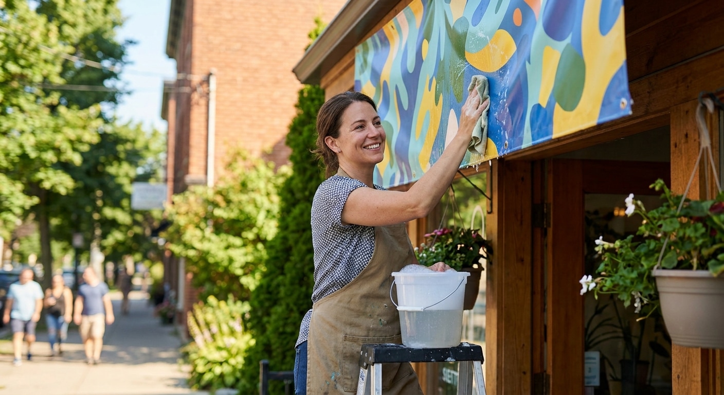 วิธีดูแลป้ายไวนิลหน้าร้านให้สีสด ทนแดดช่วงซัมเมอร์ - care-vinyl-banner-summer