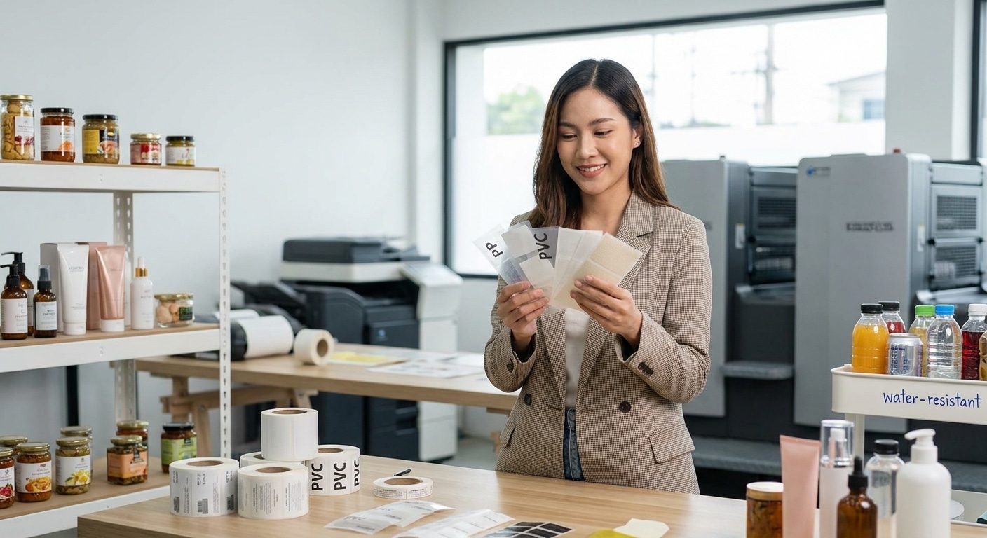 ทริคเลือกสติ๊กเกอร์ฉลากสินค้า: PP, PVC หรือกระดาษ แบบไหนดี? - choose-product-sticker-material