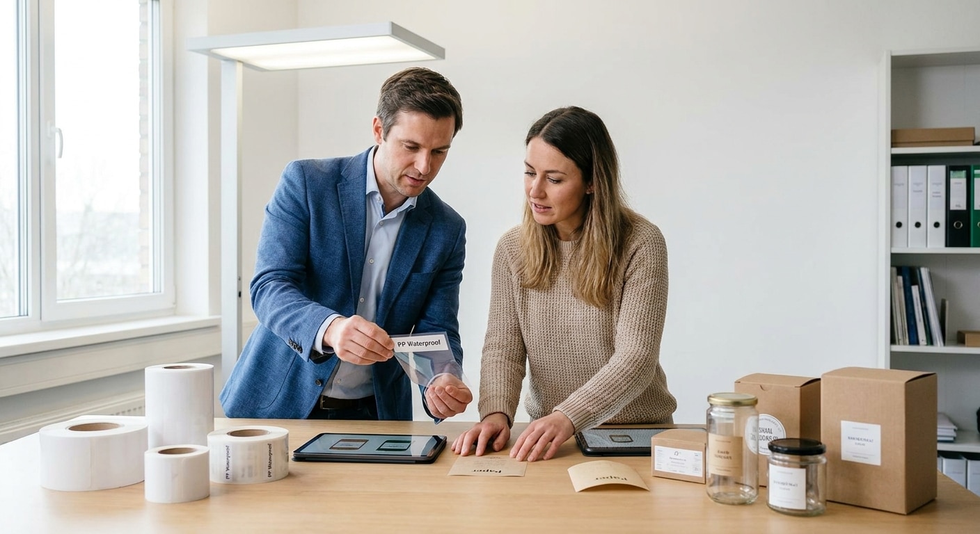 เลือกสติ๊กเกอร์ฉลากสินค้าอย่างไร? PP vs กระดาษ แบบไหนคุ้ม - choose-sticker-label-material-tips