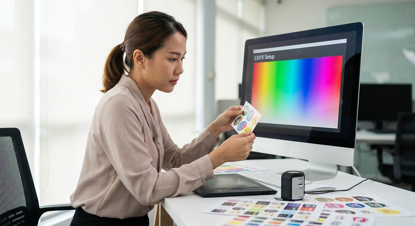ทริคตั้งค่าสี CMYK ก่อนส่งพิมพ์สติ๊กเกอร์ ฉลากให้สีเป๊ะ - cmyk-color-print-file-setup
