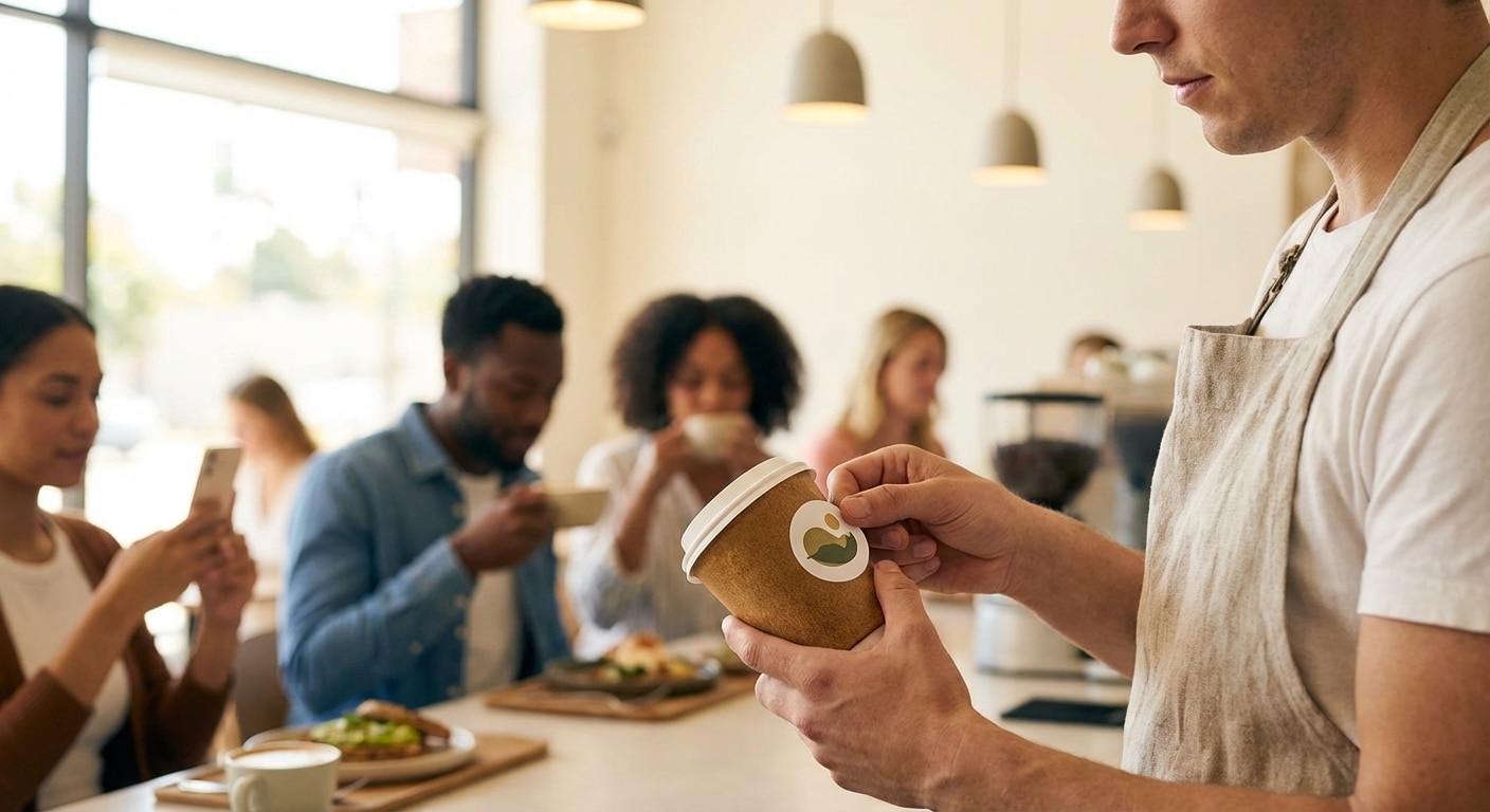 เจาะทริคทำสติ๊กเกอร์ติดแก้วกาแฟ มัดใจสายคาเฟ่ฮอปเปอร์ - coffee-cup-sticker-cafe-tips