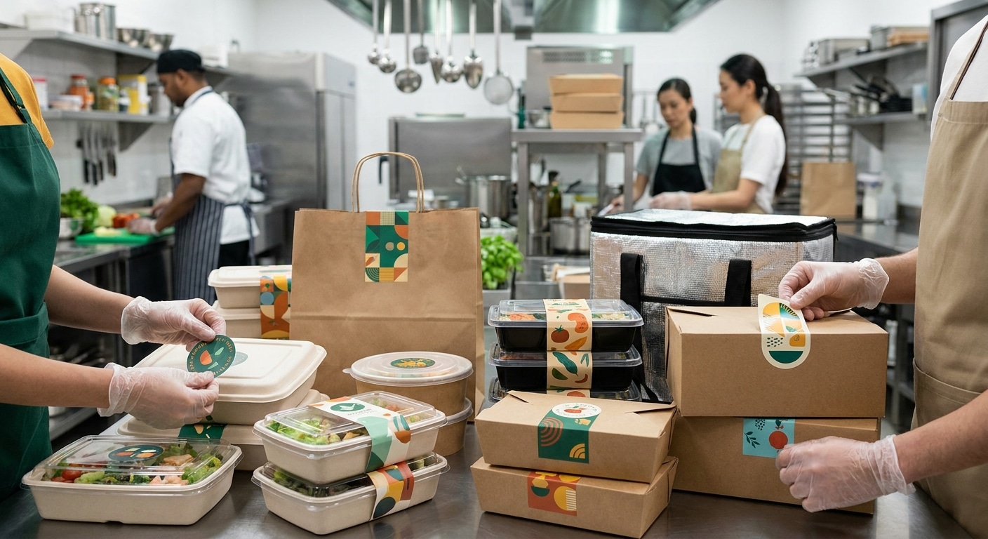 ออกแบบสติ๊กเกอร์แพคเกจจิ้งเดลิเวอรีให้ปังรับปี 2026 - delivery-packaging-sticker-design