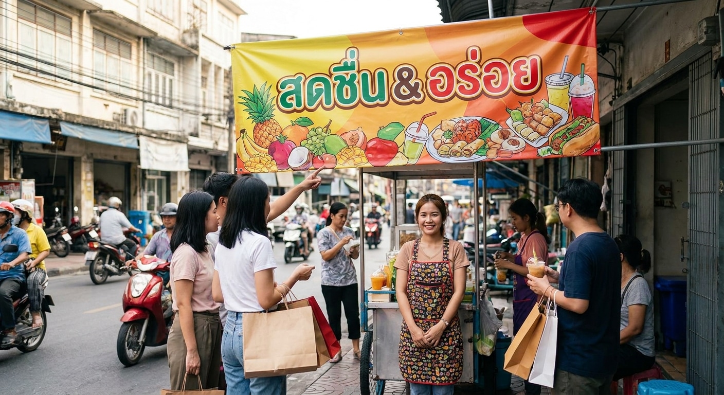 5 ทริคออกแบบป้ายไวนิลหน้าร้านให้ปัง ดึงดูดลูกค้า - design-storefront-vinyl-banner