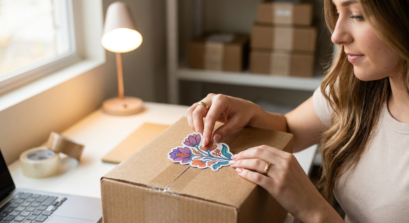 สติ๊กเกอร์ไดคัทติดกล่องพัสดุ ไอเทมลับมัดใจลูกค้า - die-cut-sticker-packaging-idea