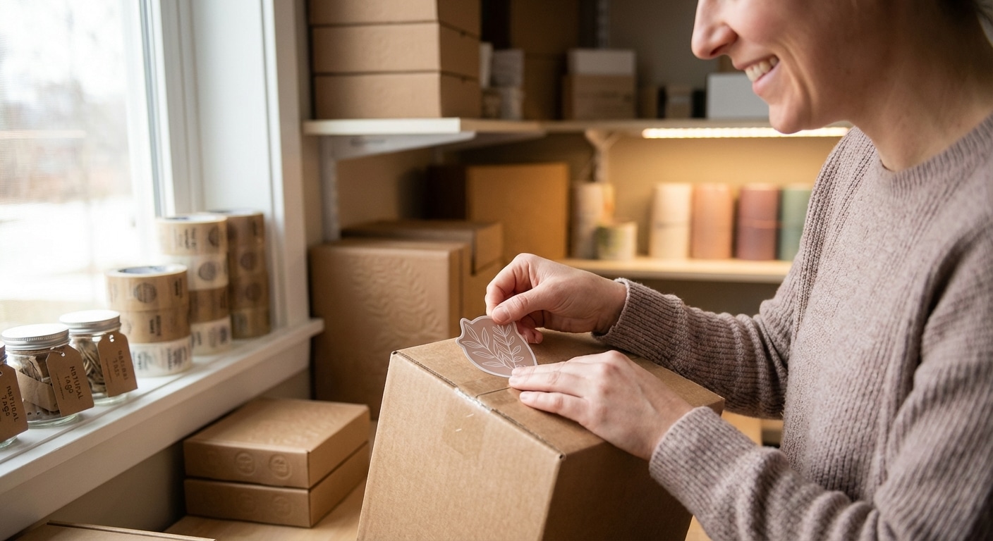 เทคนิคเพิ่มมูลค่ากล่องพัสดุด้วยสติ๊กเกอร์ไดคัท มัดใจลูกค้า - die-cut-sticker-unboxing-idea