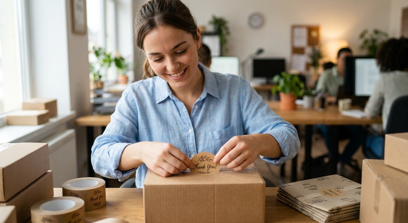 เพิ่มมูลค่ากล่องพัสดุด้วยสติ๊กเกอร์ไดคัท มัดใจลูกค้า SME - diecut-sticker-parcel-box-sme