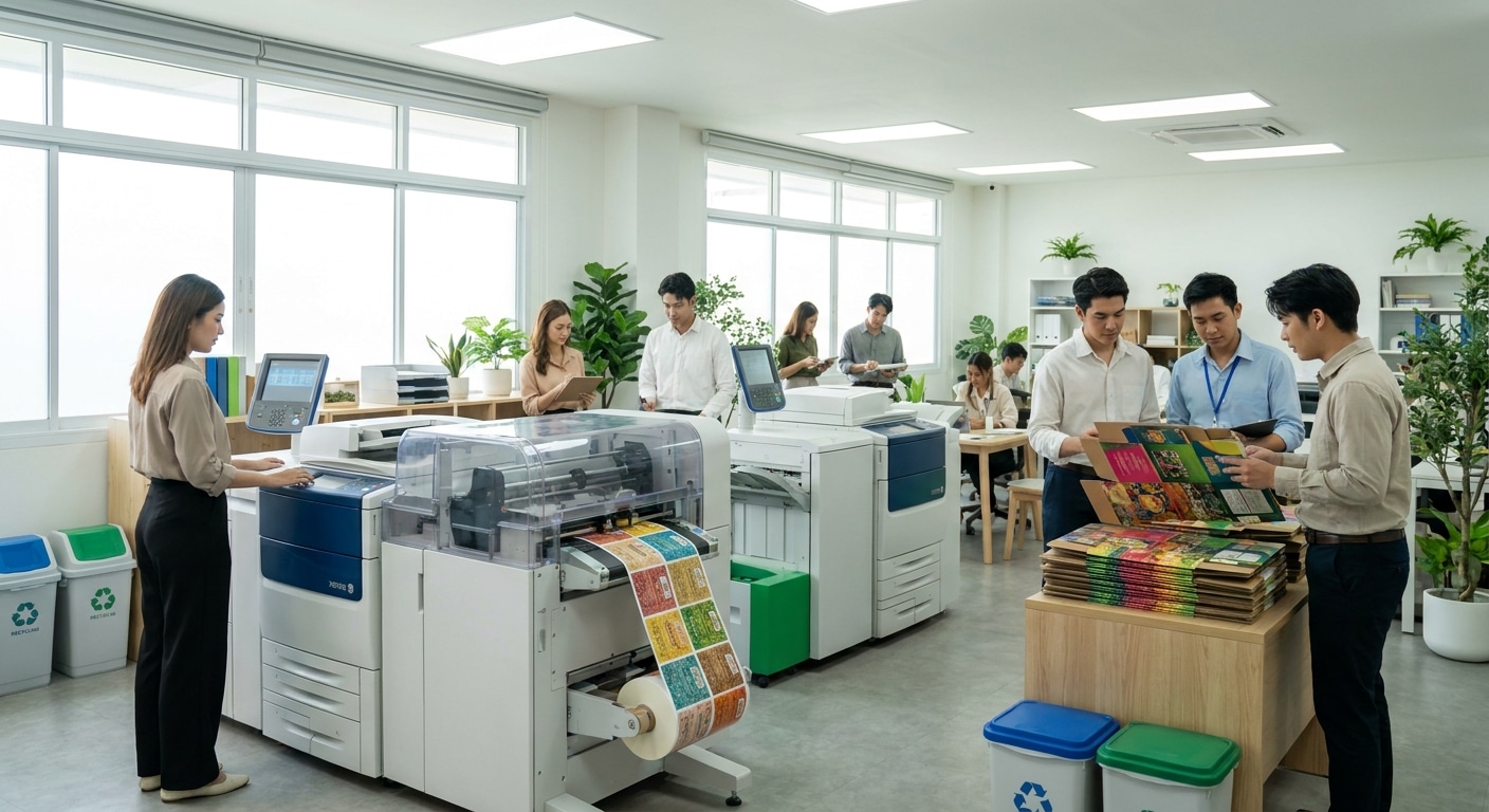 เทคโนโลยีพิมพ์รักษ์โลก 2026 ตัวช่วย SME ลดคาร์บอน - eco-friendly-printing-tech-2026