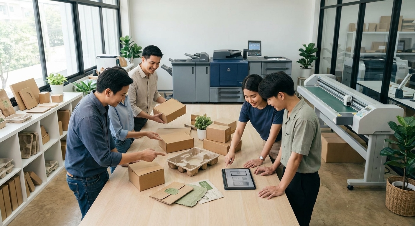 เจาะเทรนด์สิ่งพิมพ์ไทยปลายปี 2026: แพ็กเกจจิ้งรักษ์โลกมาแรง - eco-friendly-printing-trend-2026