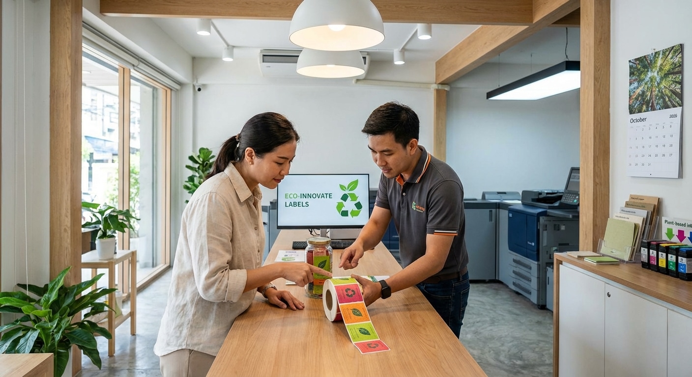 เทรนด์สิ่งพิมพ์ 2026: นวัตกรรมฉลากรักษ์โลกดันยอด SME - eco-friendly-printing-trend-2026