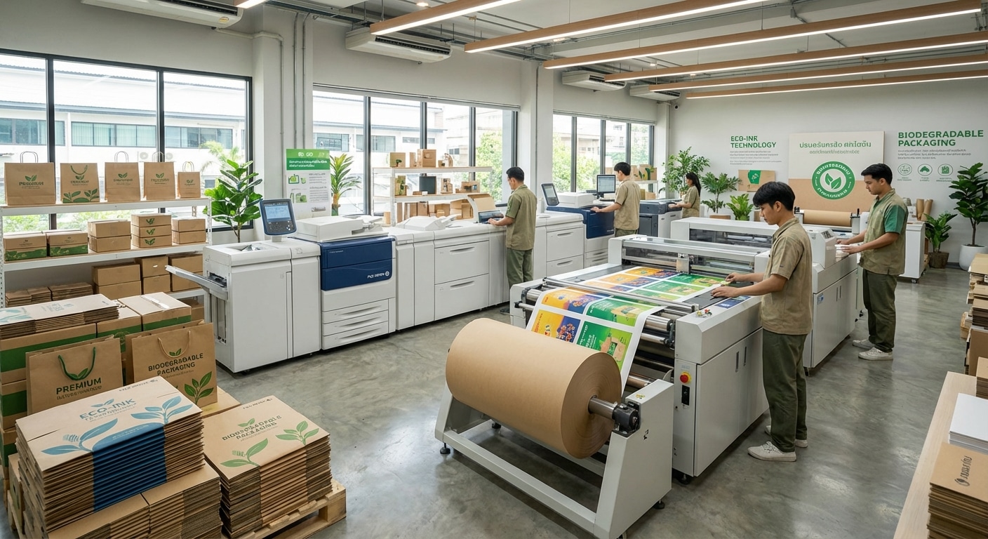 เทรนด์สิ่งพิมพ์รักษ์โลก 2026: อนาคตบรรจุภัณฑ์ SME ไทย - eco-friendly-printing-trend-2026
