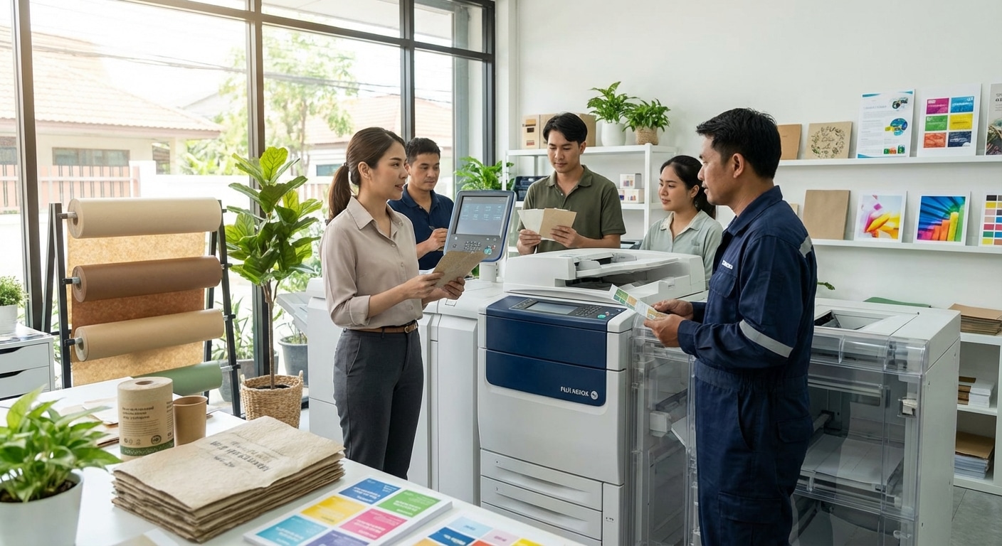 เทรนด์สิ่งพิมพ์ 2026: นวัตกรรมฉลากรักษ์โลกเพื่อ SME ไทย - eco-friendly-printing-trend-2026