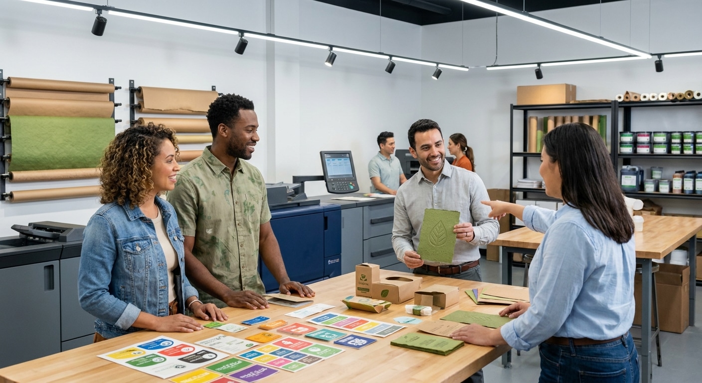 เทรนด์สื่อสิ่งพิมพ์ปลายปี 2026: ฉลากสินค้ารักษ์โลกมาแรง - eco-friendly-printing-trend-2026