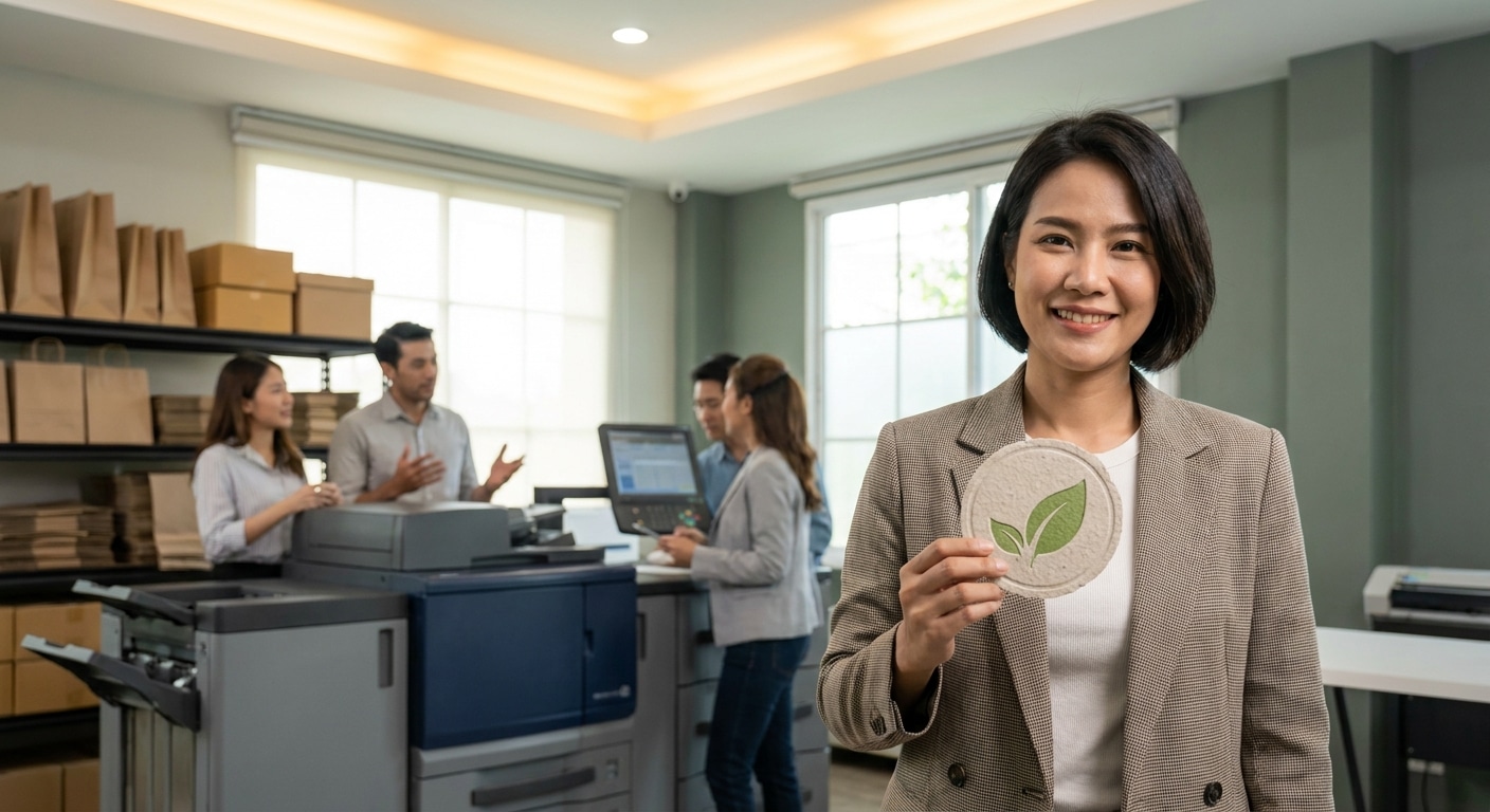 เทรนด์สิ่งพิมพ์ 2026: นวัตกรรมฉลากรักษ์โลกที่ SME ต้องรู้ - eco-friendly-printing-trend-2026