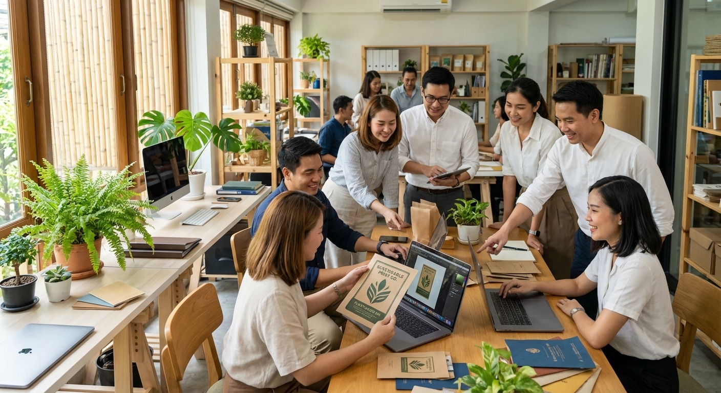 อัปเดตเทรนด์สิ่งพิมพ์ 2026! วัสดุรักษ์โลกดันยอดขาย SME - eco-friendly-printing-trend-2026