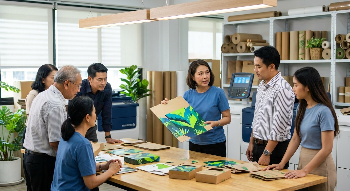 เทรนด์พิมพ์รักษ์โลก 2027: แพคเกจจิ้งยั่งยืนเพื่อ SME - eco-friendly-printing-trend-2027
