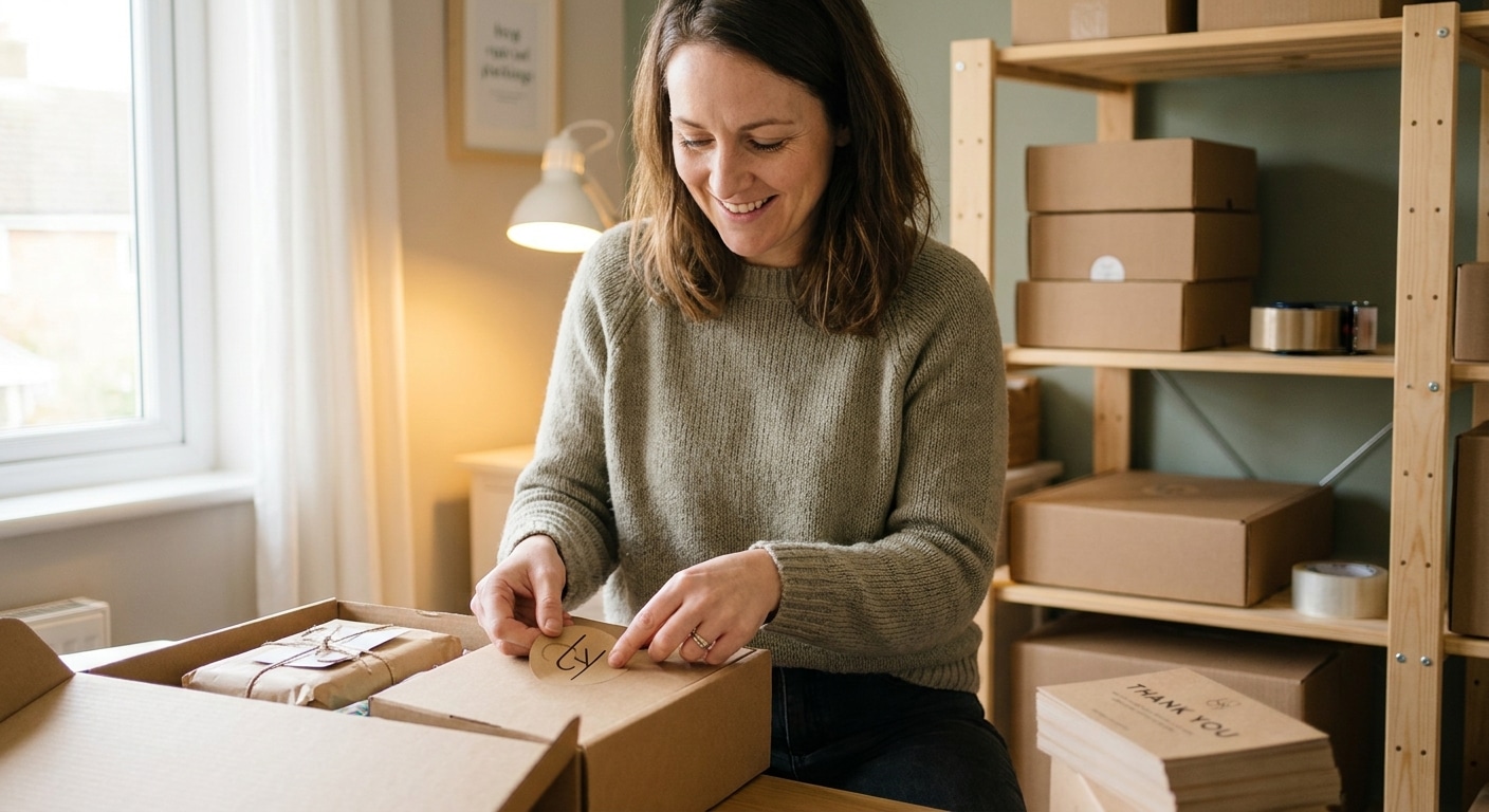 ทำการตลาดผ่านกล่องพัสดุ ทริคใช้สติ๊กเกอร์และการ์ดเพิ่มยอด - ecommerce-packaging-print-marketing