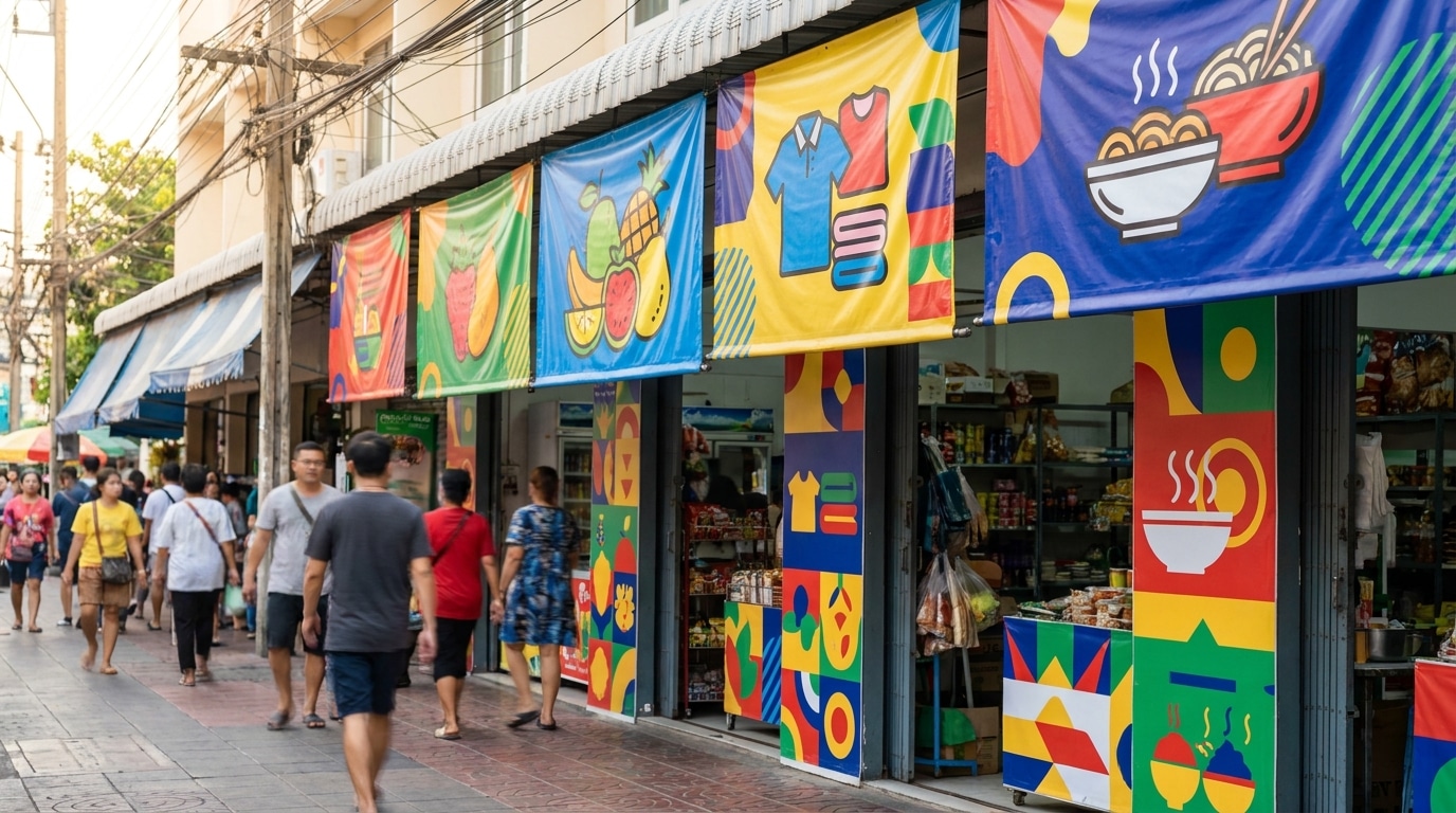 เทคนิคออกแบบป้ายไวนิลหน้าร้าน ดึงดูดลูกค้าใน 3 วินาที - effective-vinyl-signage-tips