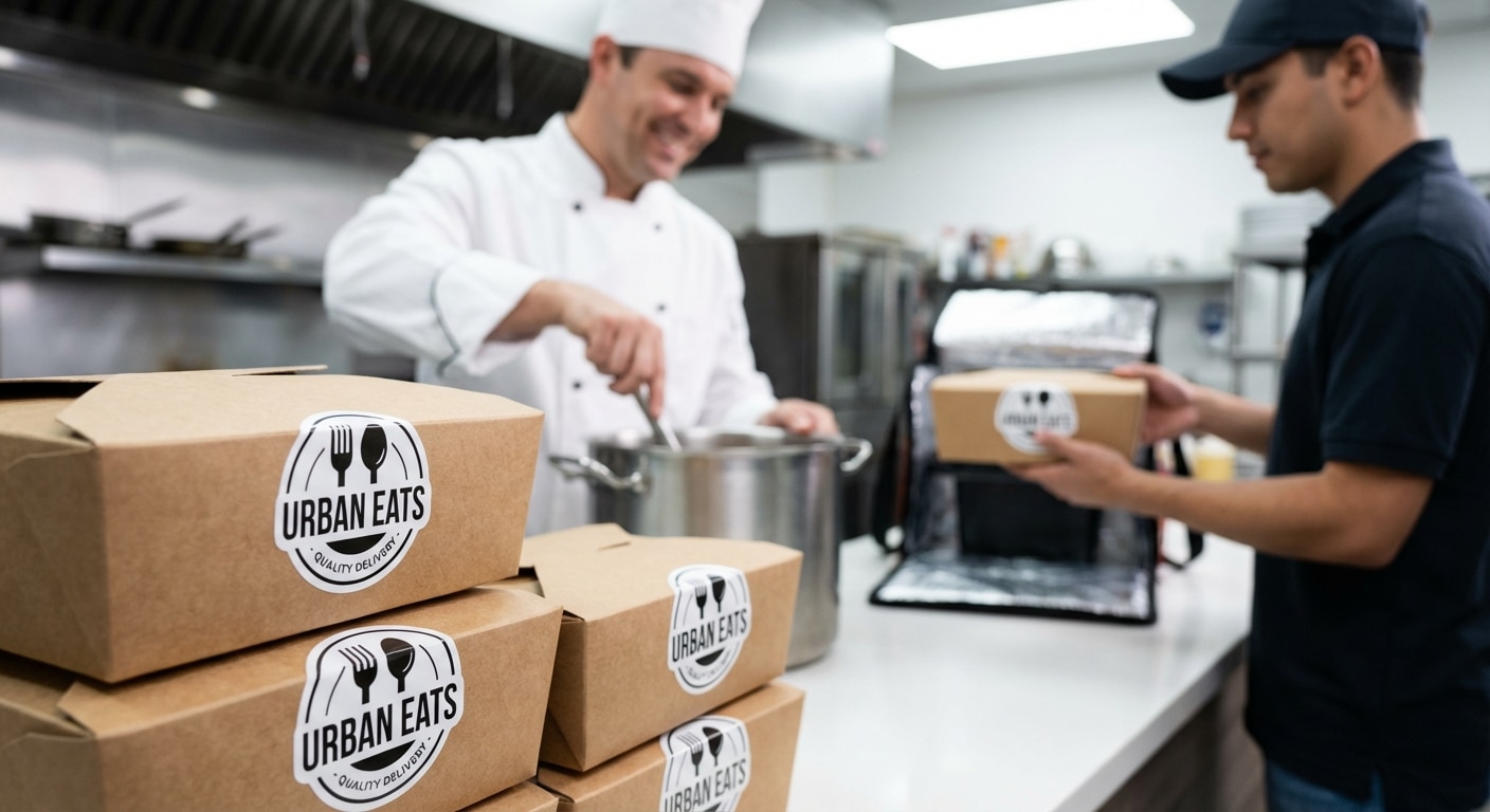 สติ๊กเกอร์ไดคัทติดกล่องอาหาร เพิ่มยอดขายร้านเดลิเวอรี่ - food-box-diecut-sticker