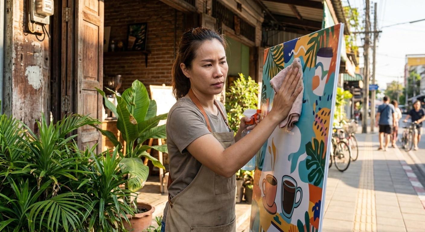 วิธีดูแลป้ายไวนิลหน้าร้าน ให้สีสวยสดทนแดดทนฝน - how-to-maintain-vinyl-signage