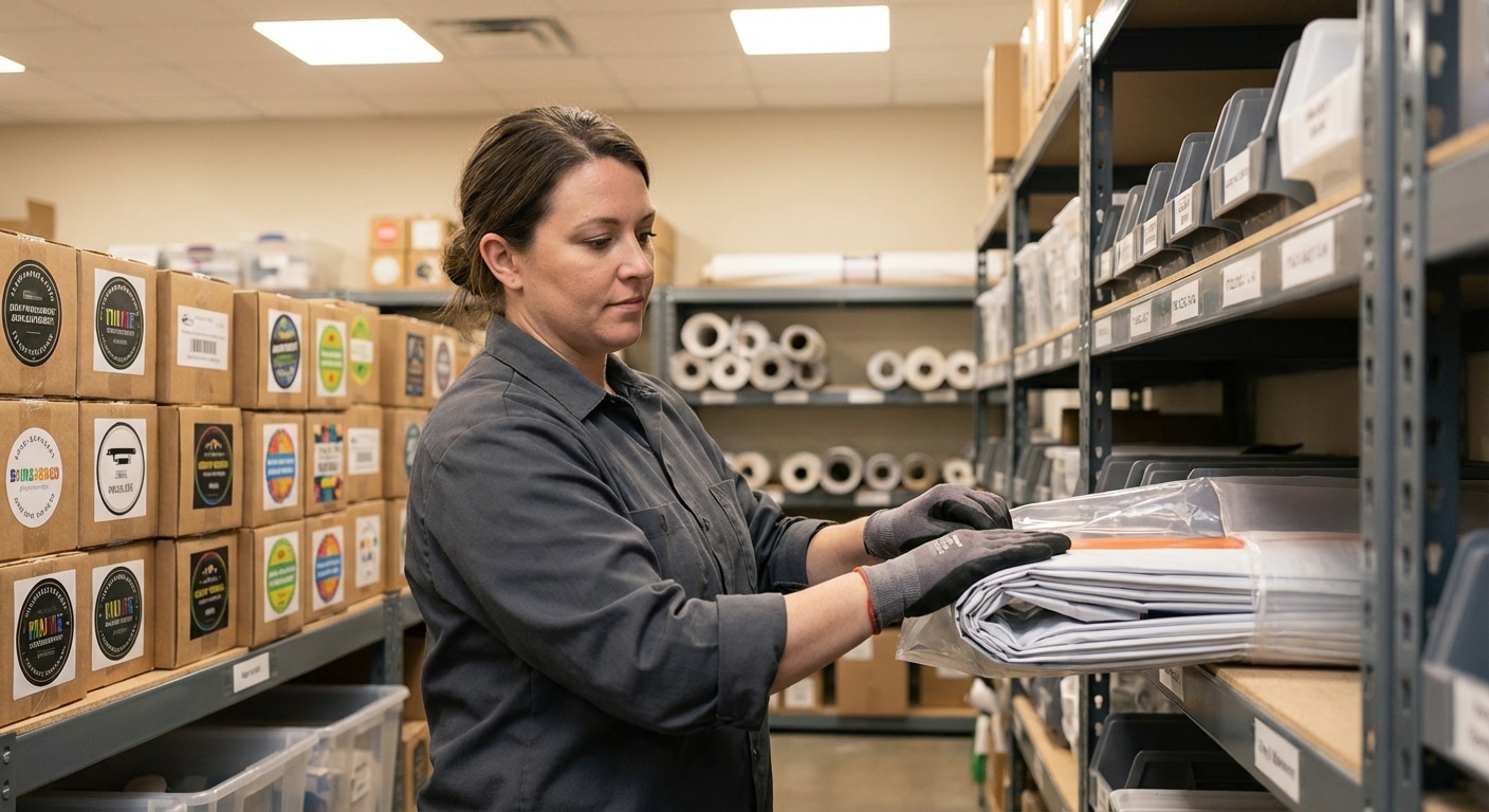 วิธีเก็บรักษาสติ๊กเกอร์และป้ายไวนิลให้สีสด กาวติดทน - how-to-store-print-materials