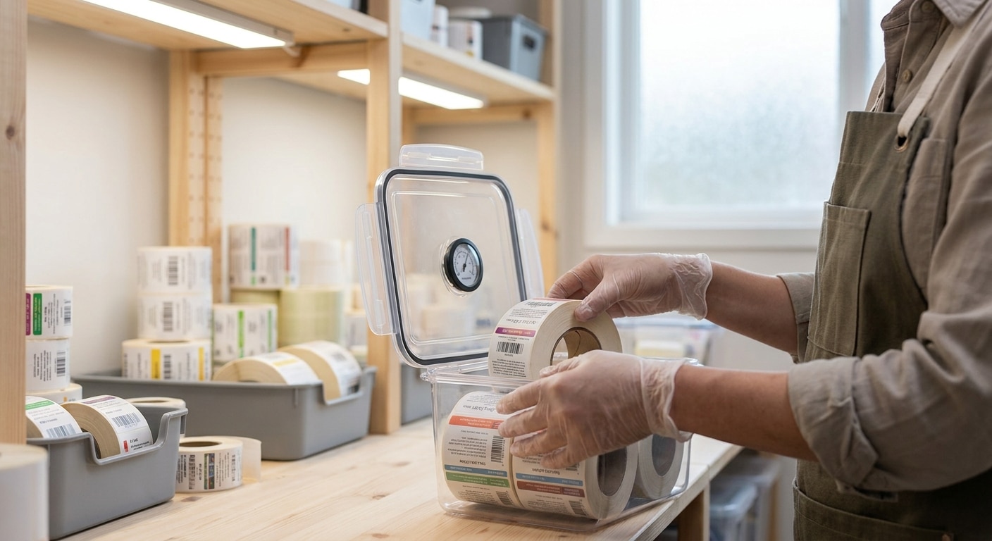 เคล็ดลับเก็บสติ๊กเกอร์ฉลากสินค้า กาวไม่เยิ้ม ใช้งานได้นาน - how-to-store-sticker-labels