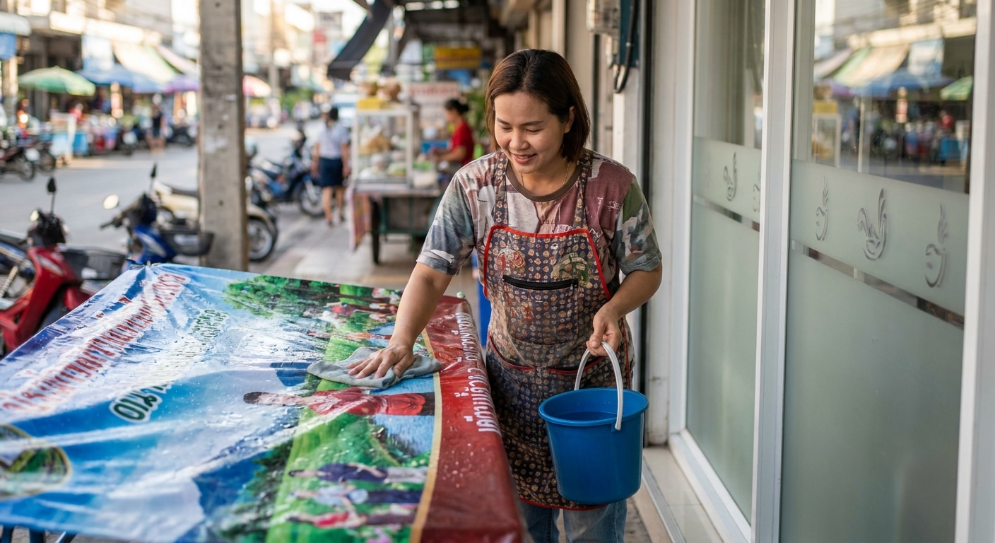 เคล็ดลับดูแลป้ายโฆษณาและสติ๊กเกอร์หน้าร้านให้สีสดทนนาน - maintain-store-signage-stickers