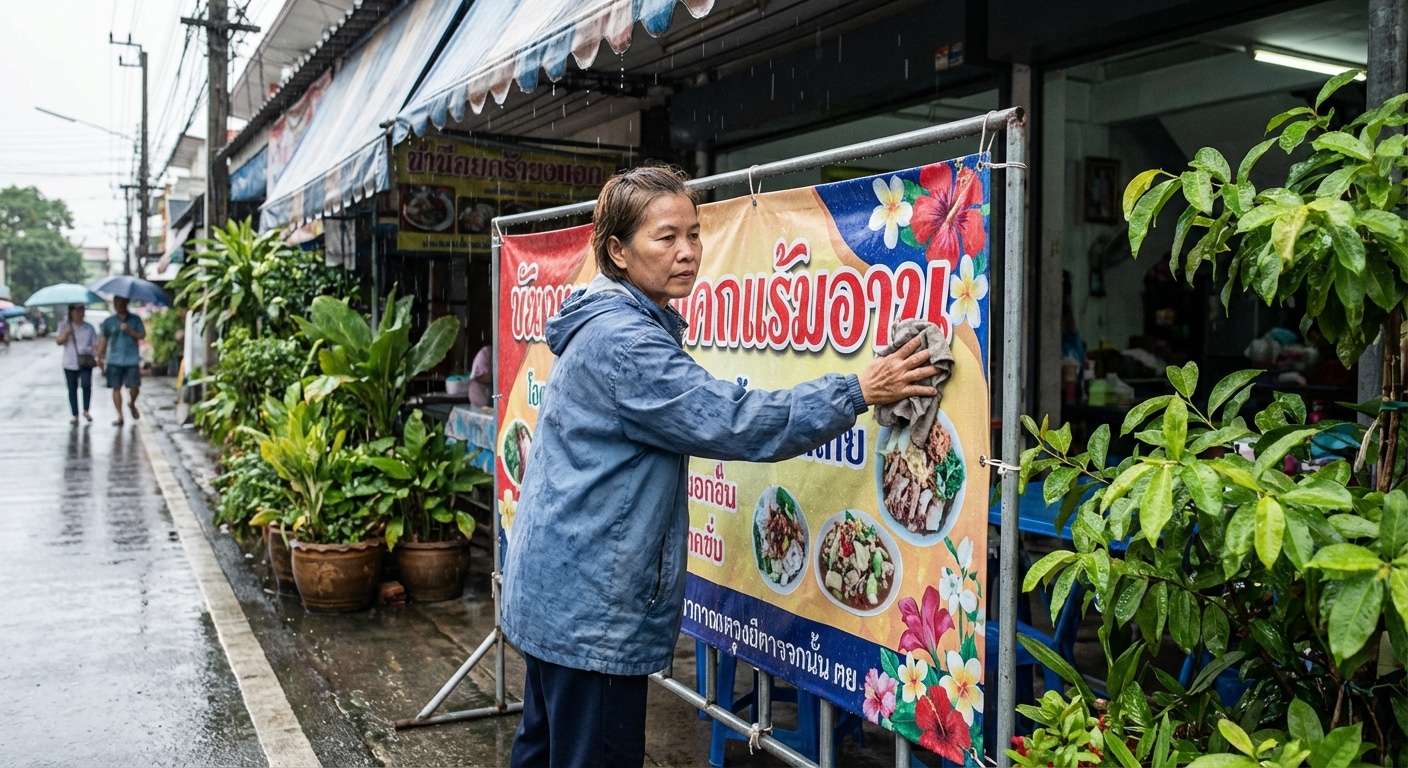 เคล็ดลับดูแลป้ายไวนิลหน้าร้านให้สีสด ทนทานรับหน้าฝน - maintain-vinyl-signage-tips