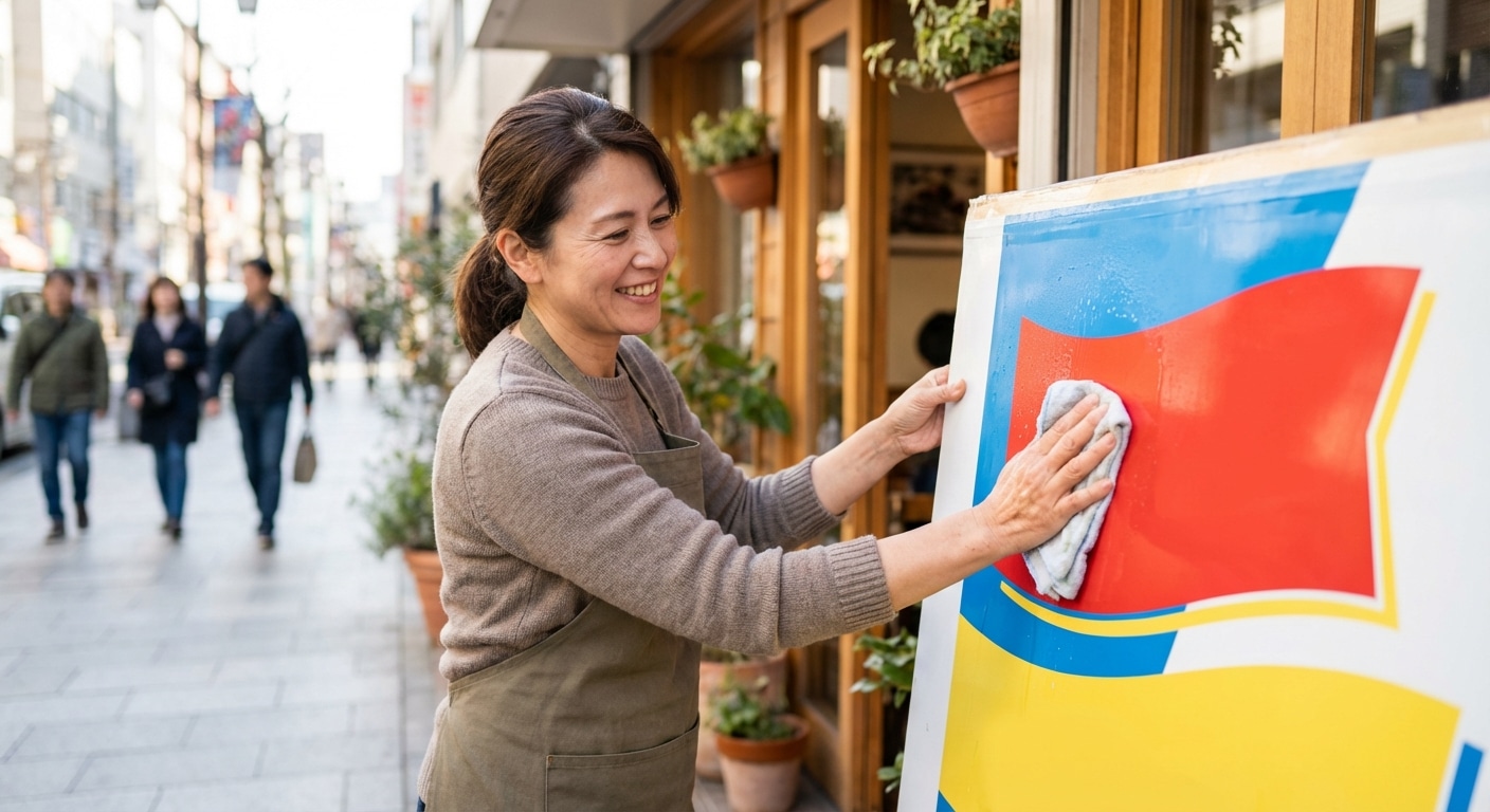 เคล็ดลับดูแลป้ายไวนิลและสติ๊กเกอร์หน้าร้านให้สีสดทนนาน - maintain-vinyl-sticker-signage