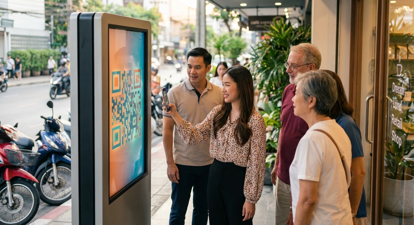 กลยุทธ์ O2O ดึงลูกค้าหน้าร้านสู่ออนไลน์ด้วยป้ายโฆษณา - o2o-marketing-print-media-sme