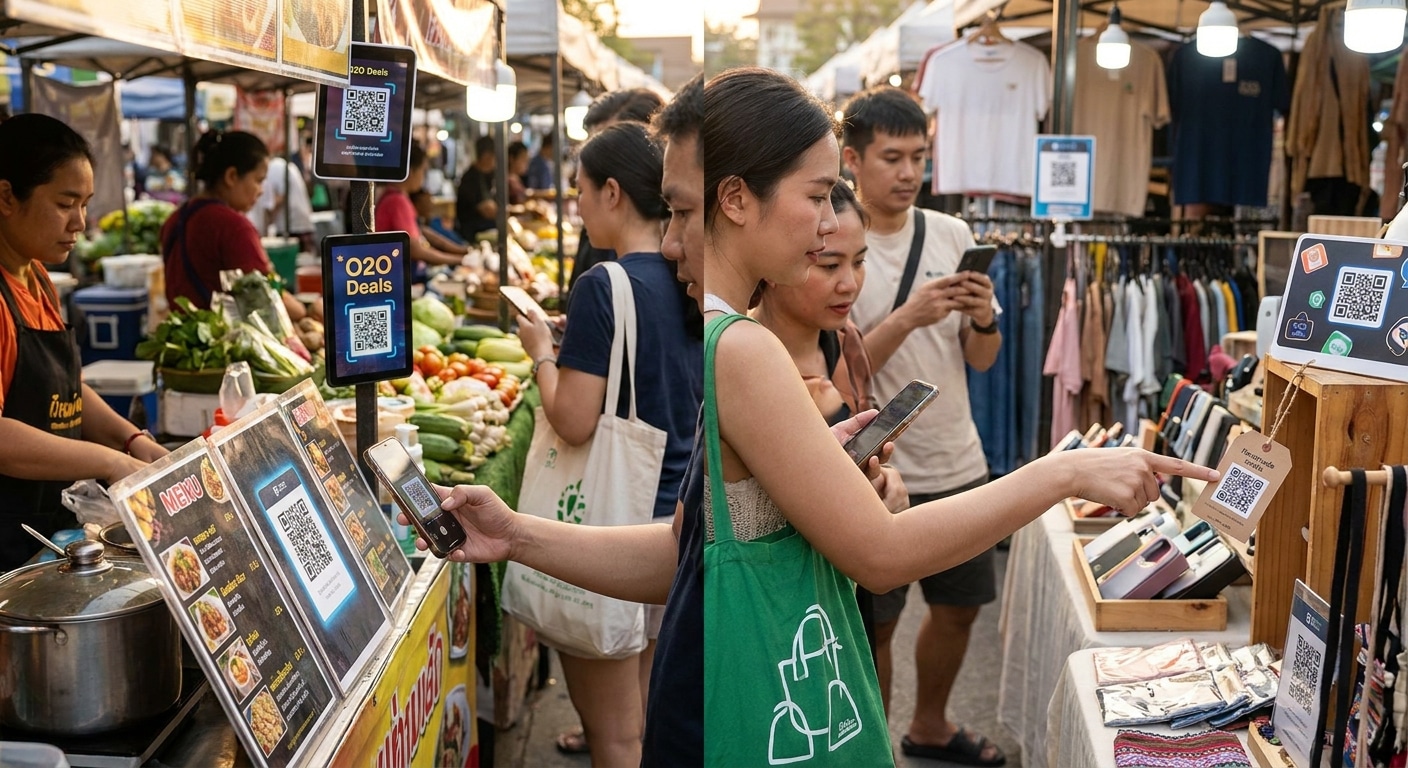 การตลาด O2O ปี 2026: ดันยอดขายด้วยป้ายและฉลาก QR Code - o2o-marketing-print-qr-code