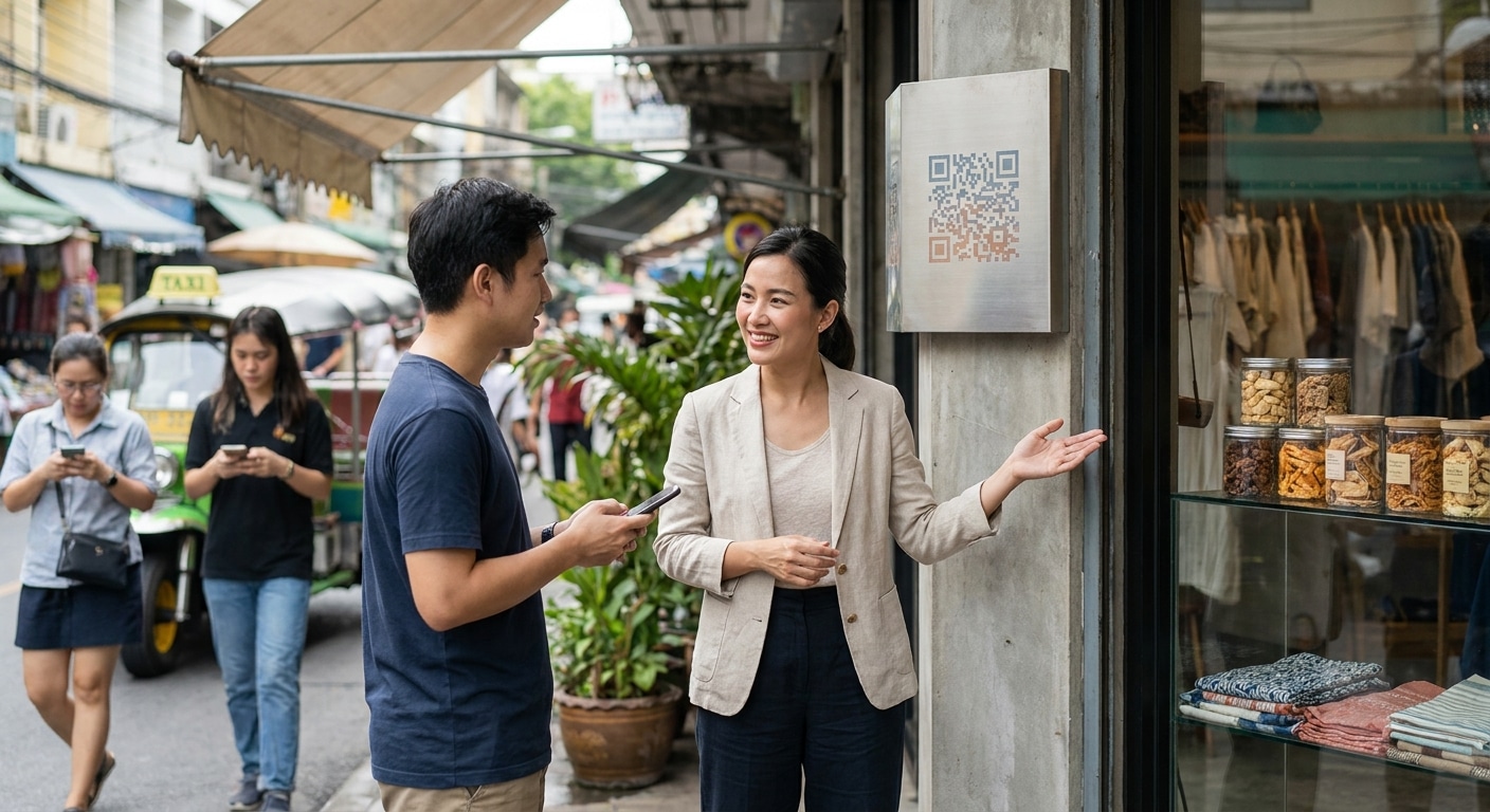 เคล็ดลับการตลาด O2O เพิ่มยอดขายด้วยป้ายโฆษณาติด QR Code - o2o-marketing-print-qr-code