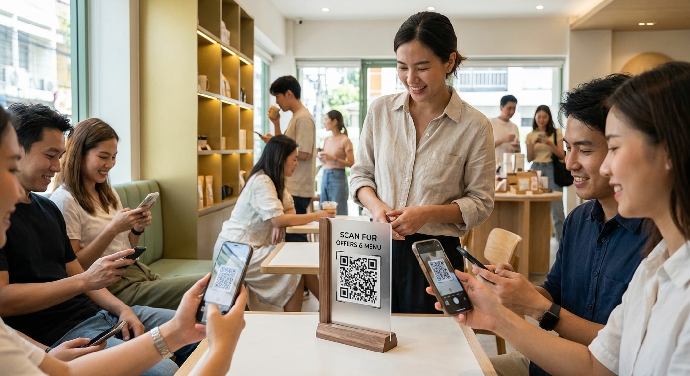 กลยุทธ์ O2O 2026! ดึงลูกค้าเข้าร้านด้วยป้าย QR Code - o2o-marketing-print-qr-code