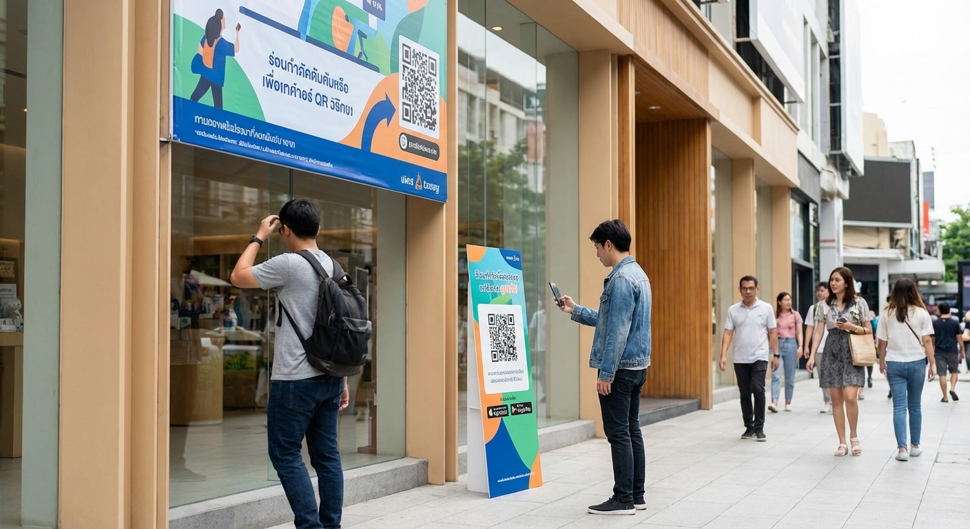 การตลาด O2O 2026: ดึงคนจากป้ายโฆษณาสู่โลกออนไลน์ - o2o-marketing-print-signage