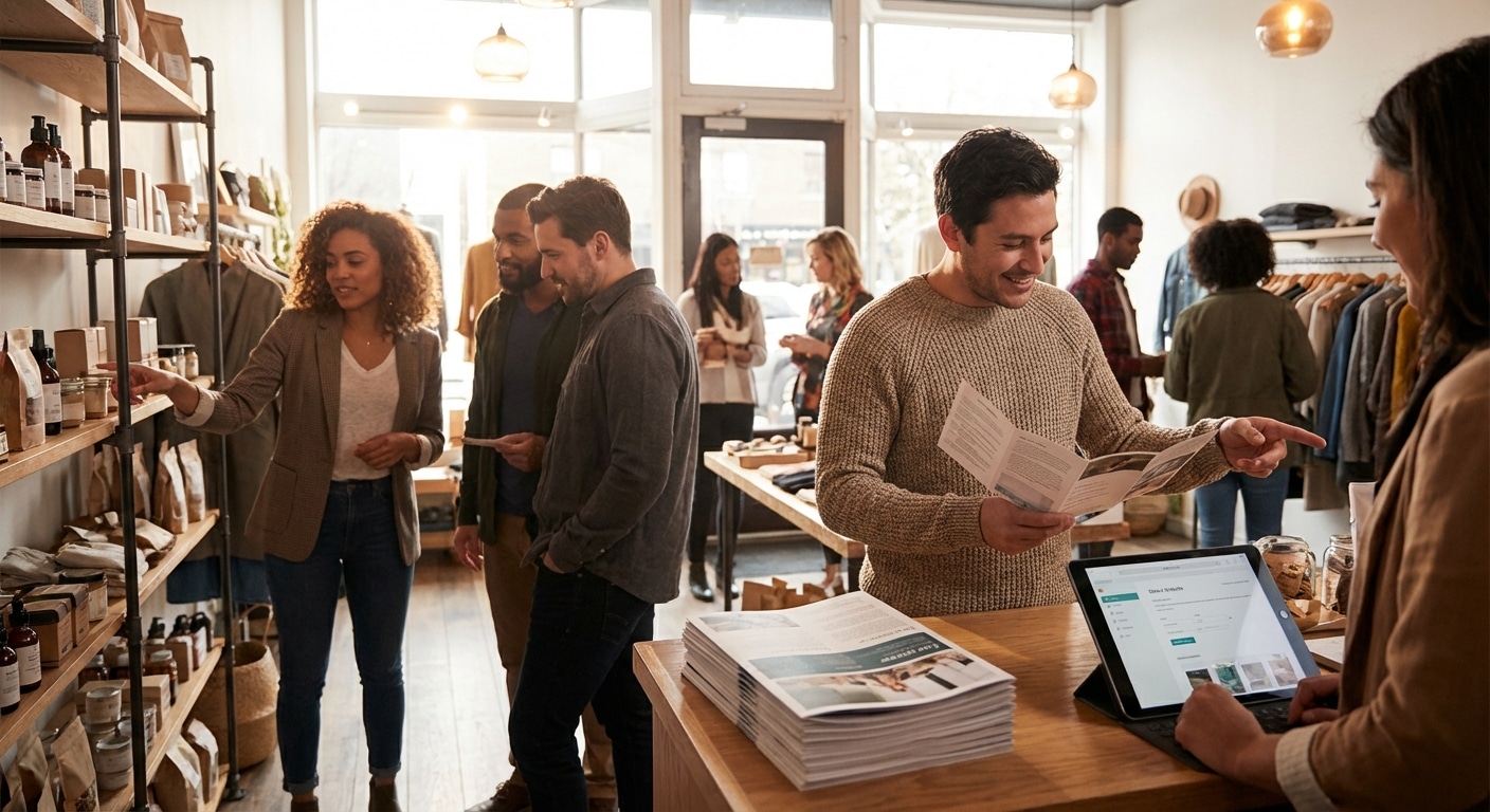 กลยุทธ์ O2O: ใช้สื่อสิ่งพิมพ์ดึงลูกค้าออนไลน์เข้าร้าน - o2o-marketing-print-sme