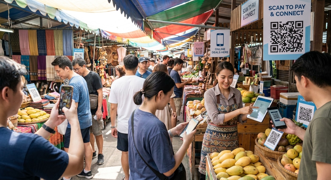 การตลาด O2O 2026: สติ๊กเกอร์ QR Code ดันยอดขาย SME - o2o-marketing-qr-sticker