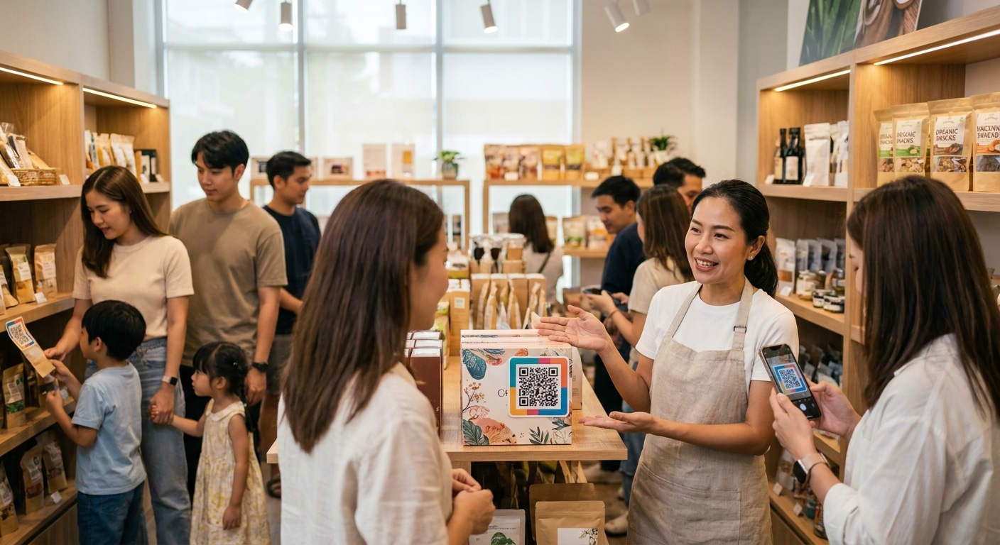 การตลาด O2O ปี 2026: ดันยอดขายด้วยฉลากสติ๊กเกอร์ QR Code - o2o-marketing-qr-sticker