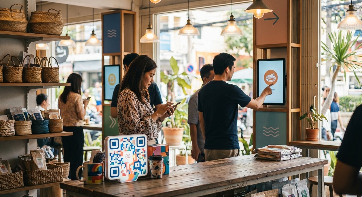 กลยุทธ์ O2O ปี 2026: ป้ายและสติ๊กเกอร์ QR Code ดึงยอดขาย - o2o-marketing-qr-sticker-2026
