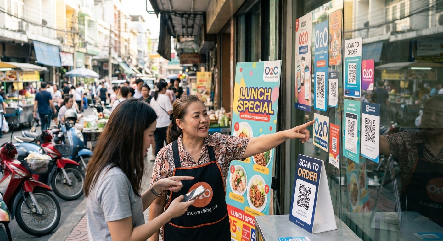 ทำการตลาด O2O เพิ่มยอดขายด้วยป้ายโฆษณาและสติ๊กเกอร์ - o2o-marketing-signage-sticker