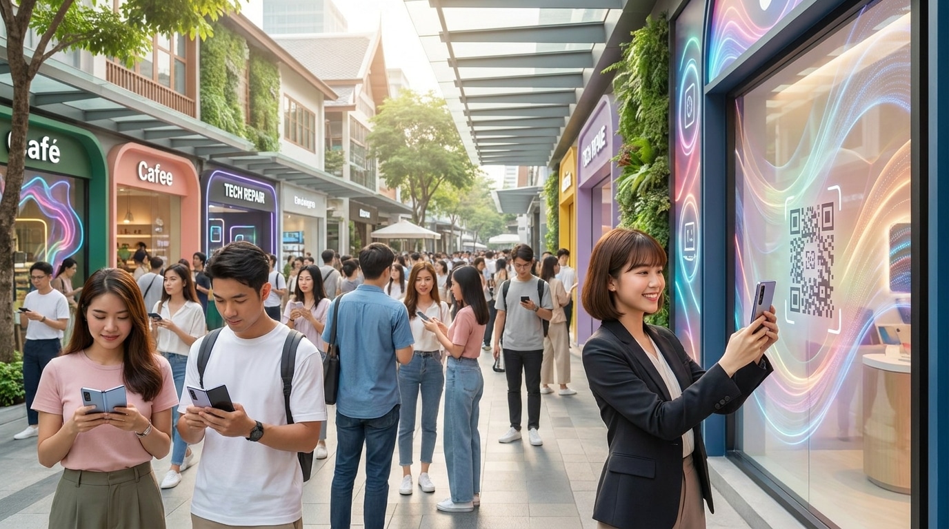 กลยุทธ์ป้ายโฆษณา 2026 ดึงลูกค้าออนไลน์สู่หน้าร้านจริง - o2o-offline-marketing-signage