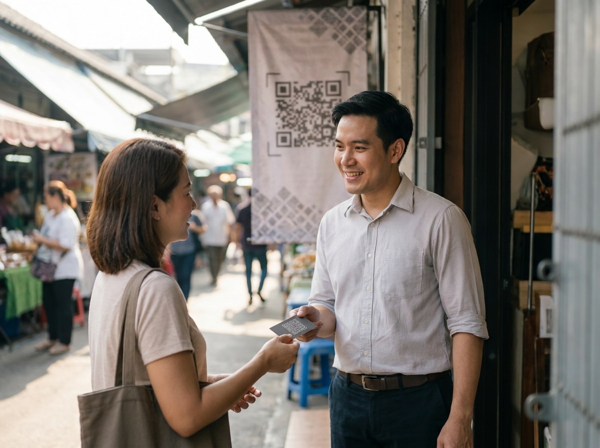 กลยุทธ์ O2O ปี 2026: ดึงยอดขายด้วยนามบัตรและป้ายสแกนได้ - o2o-print-marketing-2026