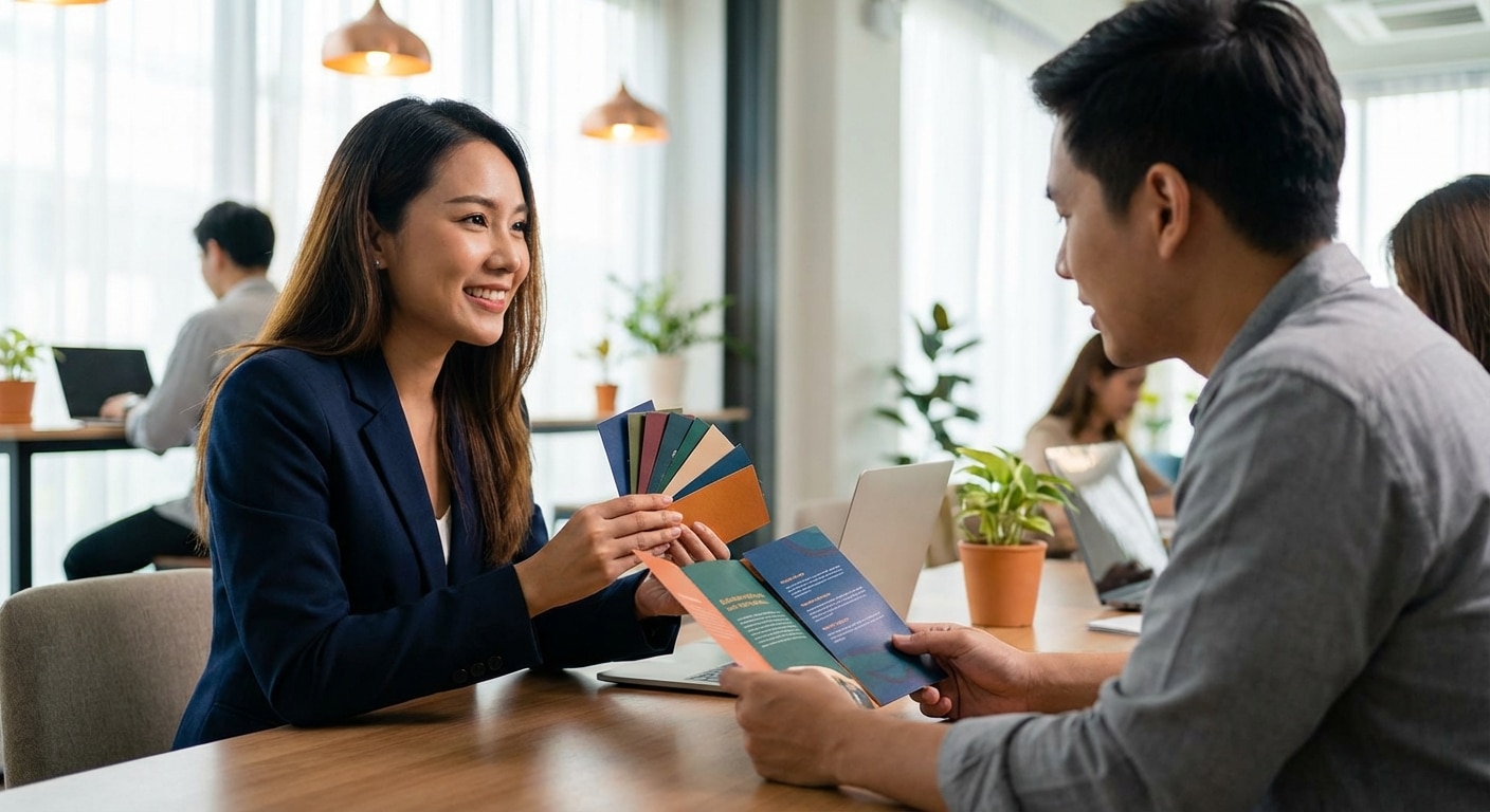 กลยุทธ์เพิ่มยอดขายด้วยนามบัตรและแผ่นพับ ฉบับธุรกิจ SME - offline-marketing-business-card-brochure