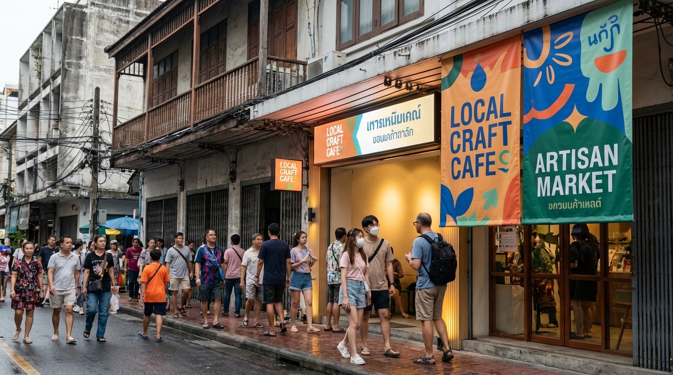 การตลาดออฟไลน์ 2026: ดึงดูดลูกค้าด้วยป้ายหน้าร้านสุดปัง - offline-marketing-signage-2026