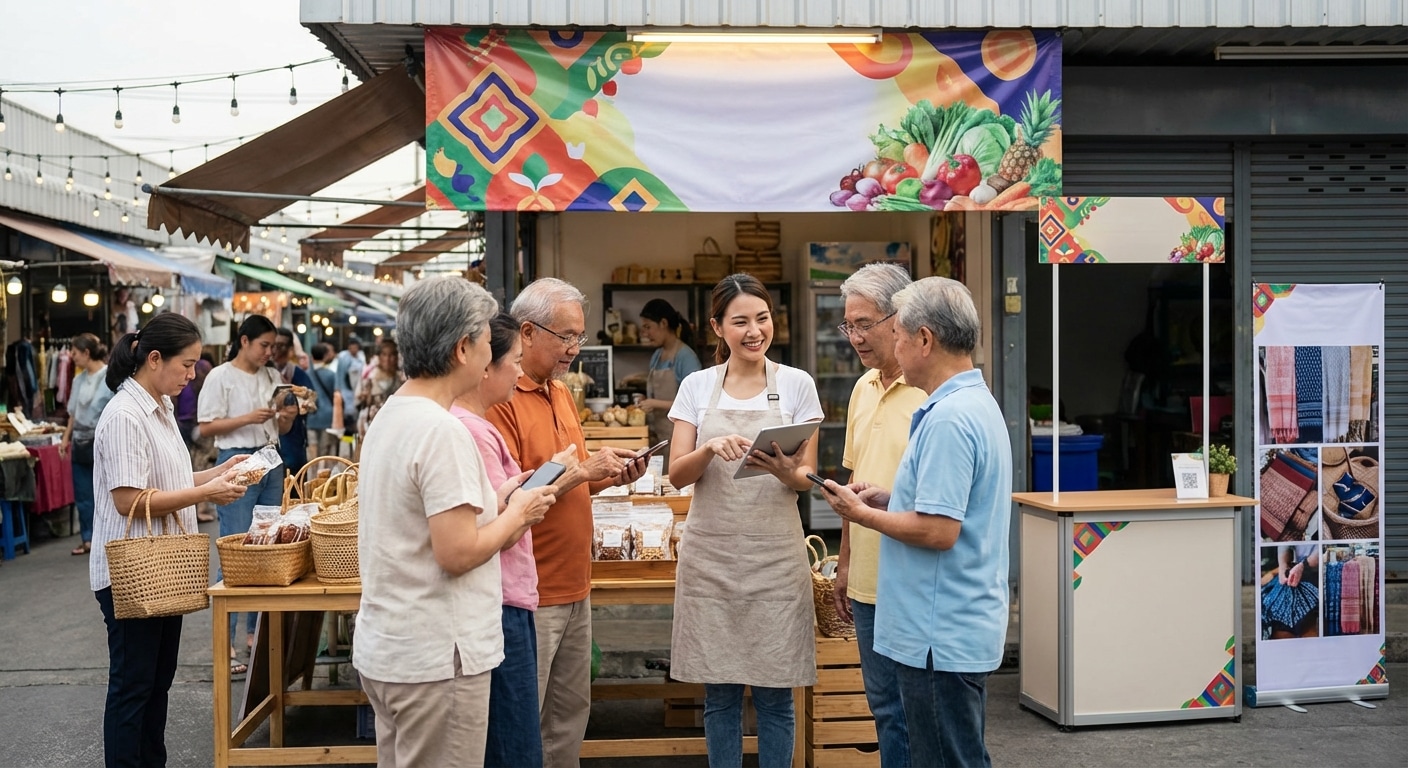 ทริคดึงลูกค้าหน้าร้าน 2026 ด้วยป้ายไวนิลและสื่อ O2O - offline-o2o-marketing-signage