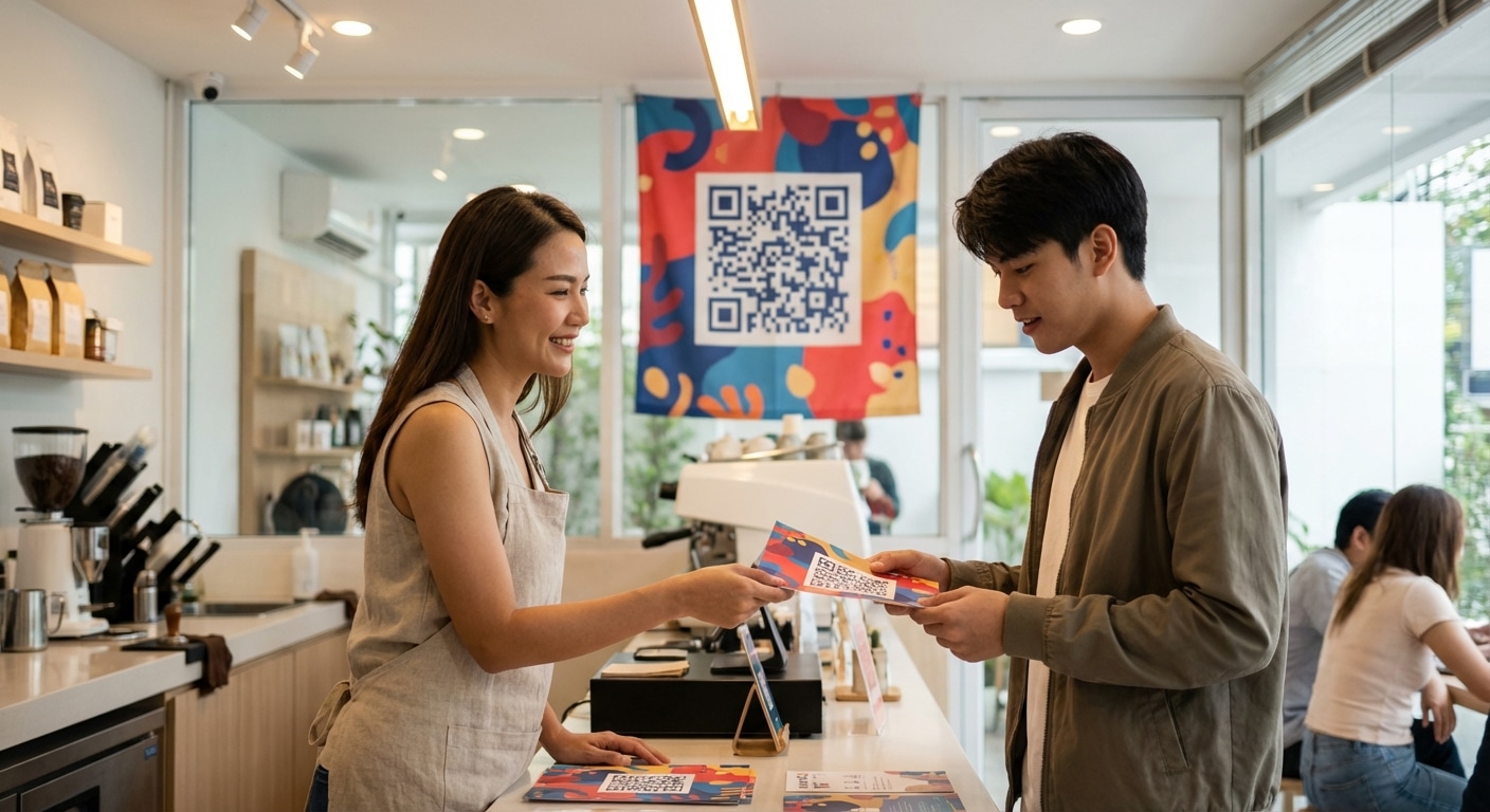 กระตุ้นยอดขาย SME ด้วยป้ายและใบปลิวผสาน QR Code เชื่อม O2O - offline-to-online-print-marketing