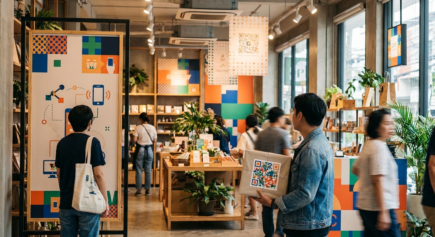 กลยุทธ์สิ่งพิมพ์ 2026: ใช้ป้ายและฉลากเชื่อมยอดขายออนไลน์ - offline-to-online-print-marketing