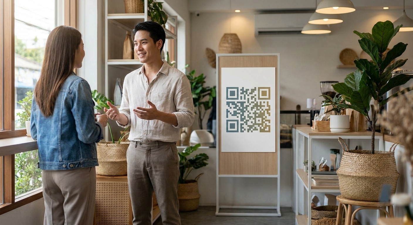 ป้าย QR Code อัปยอดขาย! เชื่อมสื่อสิ่งพิมพ์สู่ออนไลน์ 2026 - offline-to-online-print-marketing