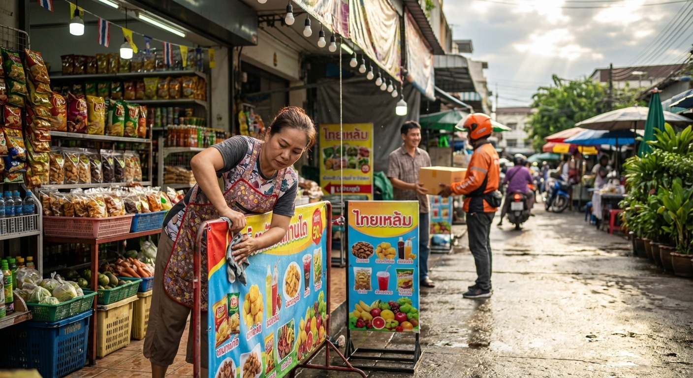 วิธีดูแลป้ายไวนิลและสแตนดี้หน้าร้านให้สีสด ทนแดดทนฝนตลอดปี - outdoor-signage-maintenance-tips