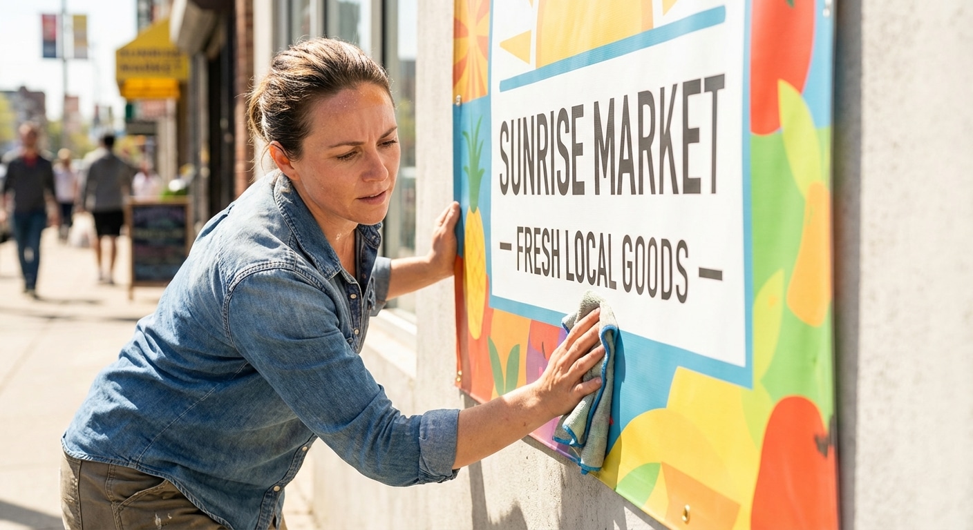 วิธีดูแลป้ายไวนิลและสติ๊กเกอร์หน้าร้านให้สีสดทนนาน - outdoor-signage-maintenance-tips